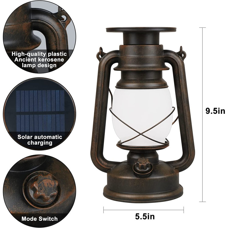 Haitral 9.5'' Solar Powered Integrated LED Color Changing Outdoor Lantern Wayfair